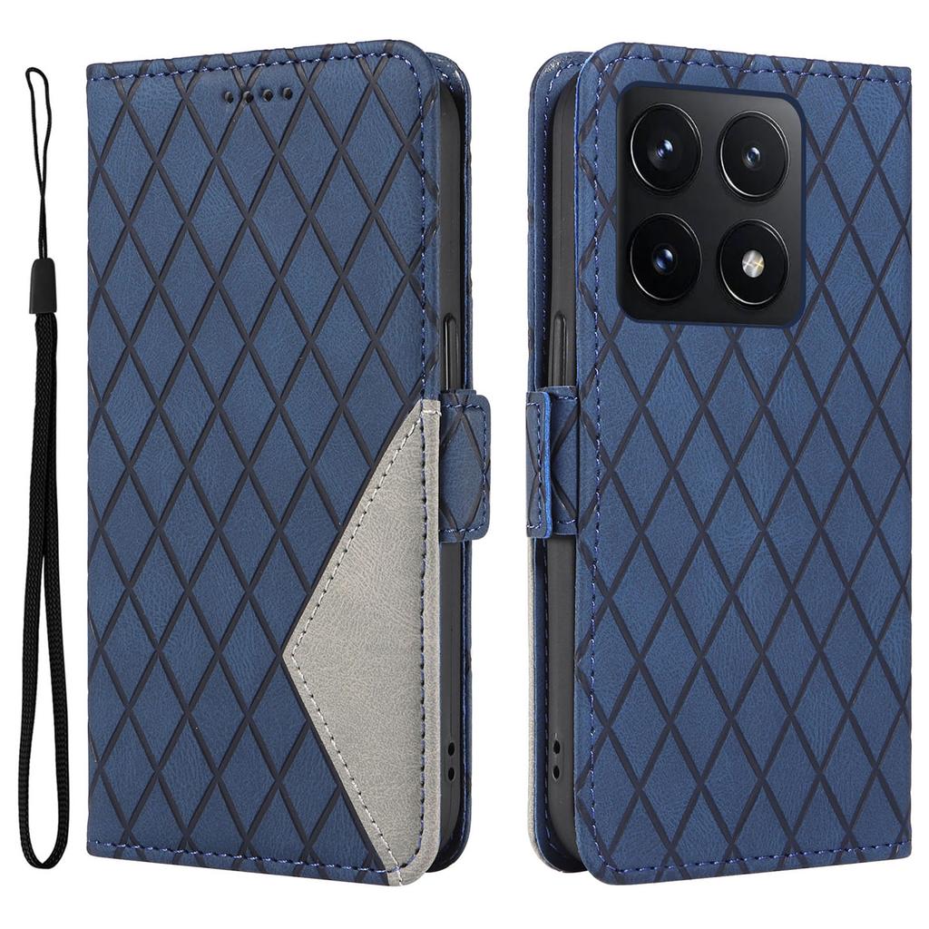 For Xiaomi 14T Case Rhombus PU Leather Flip Wallet Phone Cover