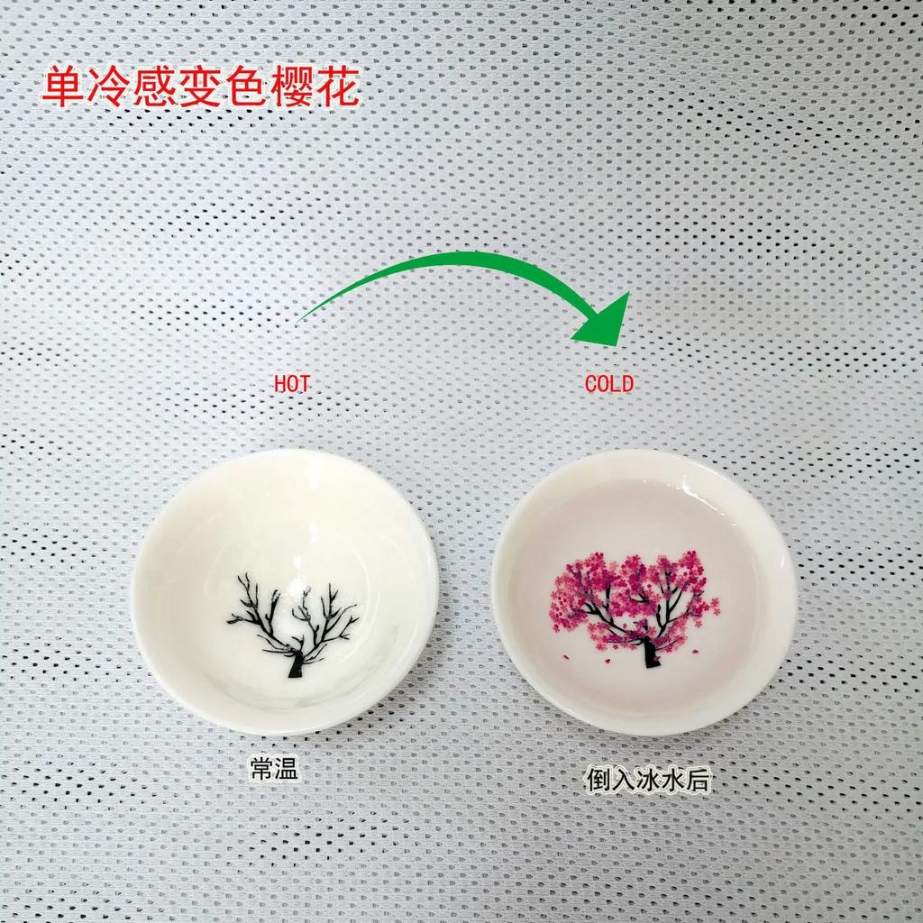 Magische Sakura-Tasse, japanische Kalttemperatur-Farbwechsel-Teetasse, Blumen-Display-Teetasse, Keramik-Kung-Fu-Teeschale, kühle Tassen