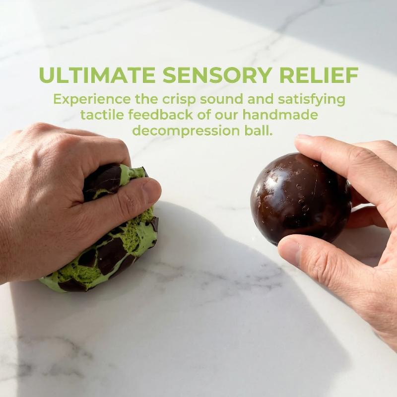 1 Stück Anti-Stress-Knet-Sensorik-Fidget-Spielzeug Minze Dunkle Schokolade Handgefertigter Ball Minze Schwarzer Knusperball Sensorische Spielzeuge simulieren