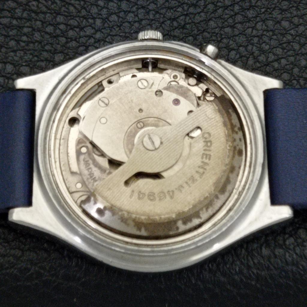 AUTOMATIC VINTAGE ORIENT 46941 JAPAN MENS BLUE COLOR DIAL WATCH a500714-5 R154-a500714