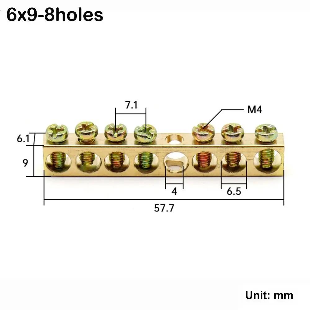 Copper Wire Connector Multi-specification With Hole Screw Copper Bar Terminal Zero Ground Terminal Power Distribution Cabinet