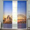 Sydney Dusk Bridge Sea Tulle Curtains for Bedroom Hall Living Room Decor Chiffon Curtain for Balcony Kitchen Home Drapes