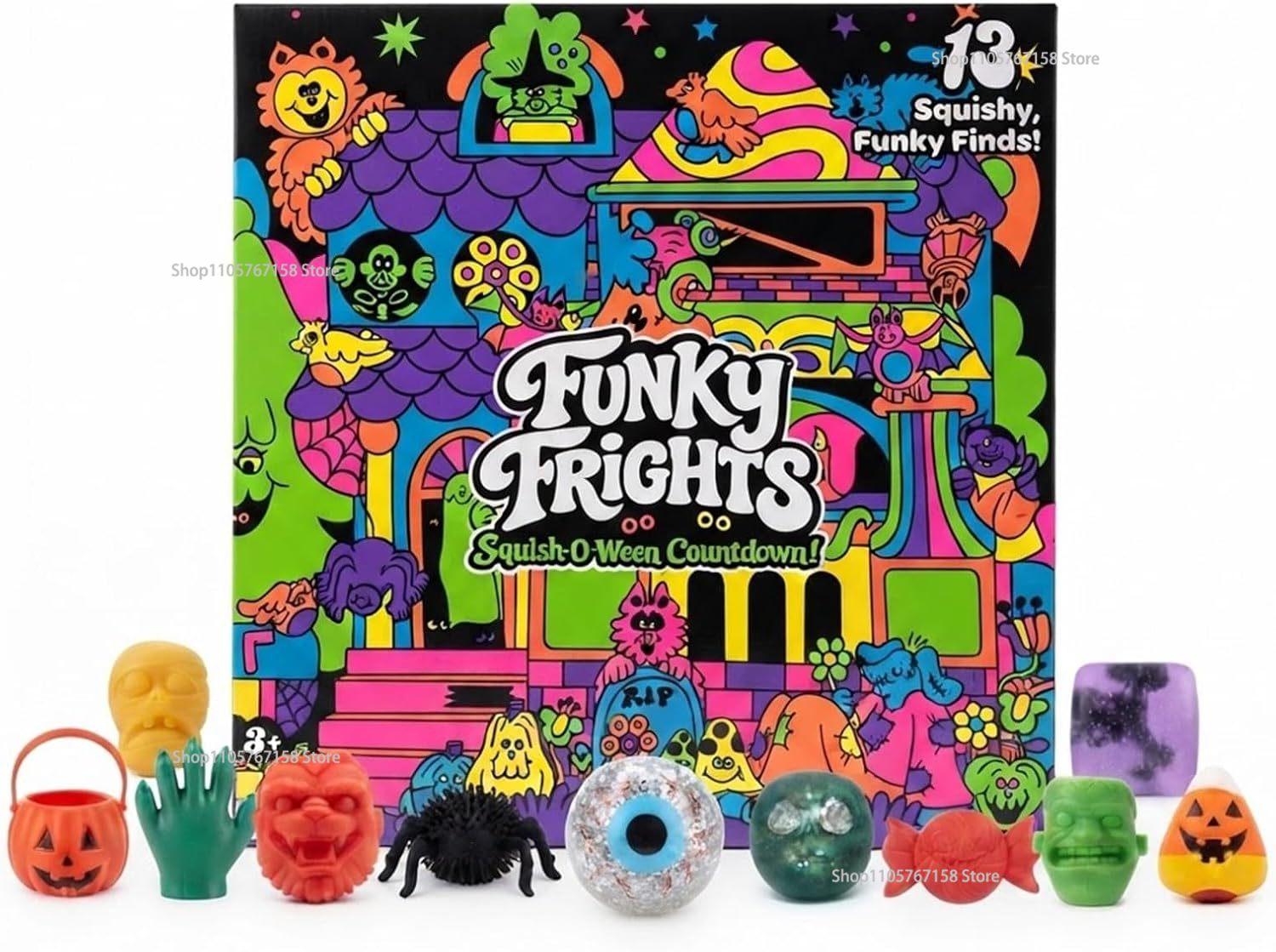 Halloween Adventskalender 13 Tage, Gruselige Squishy Slow Rise Stressabbau Countdown Geschenkbox für Kinder Teenager Halloween Party Mitgebsel Style shown picture