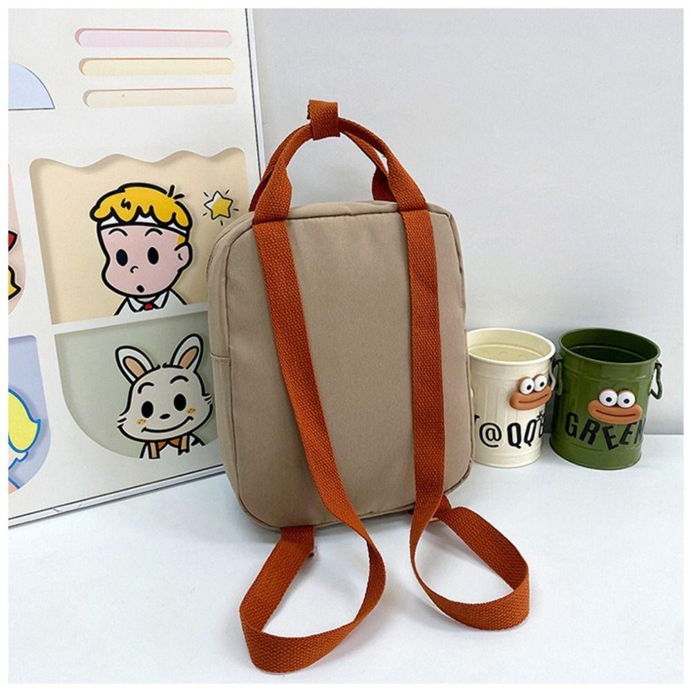 Long Neck Small Dinosaur Kindergarten Children Backpack Cartoon Hook Hair Embroidered Kindergarten School Bags Canvas