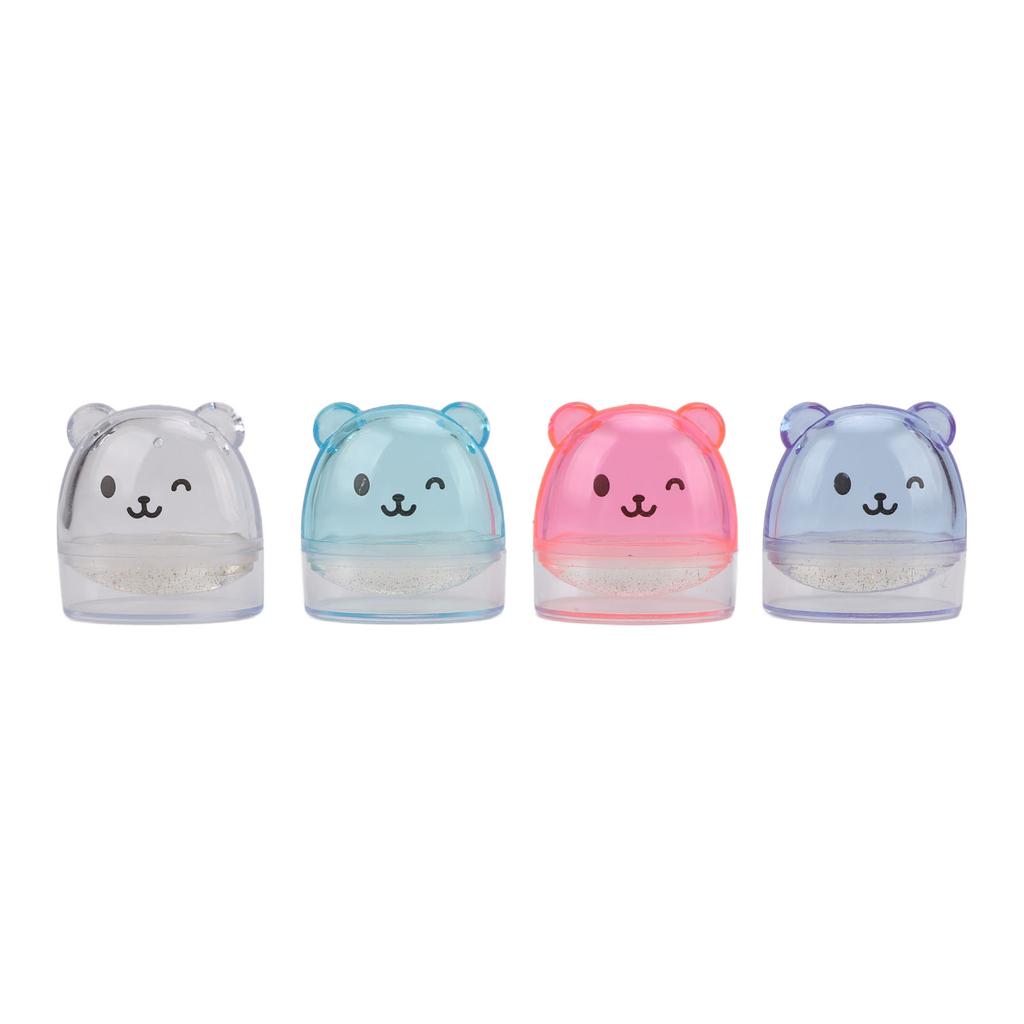 4pcs Nail Art Silicone Stamp Set Cute Bear Transfer Printing Tools Multifunctional French Nail Stamp