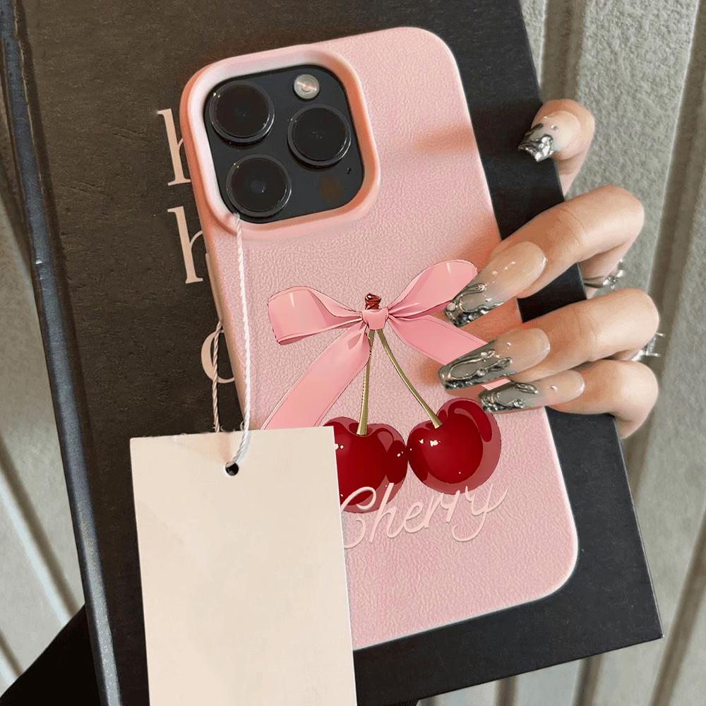 HOT Full Screen Cherry Luxury Lichee leather pattern Phone Case For Redmi A5 A3 A1 14C 13 12 12C 10 9 9A 9C 8 K60 Ultra Cover