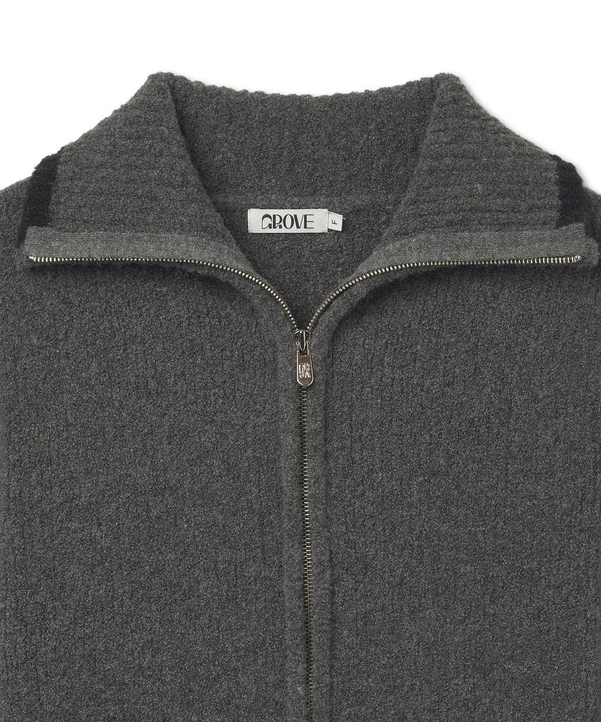 GROVE Grvr Sports_Knit Zip-Up_Charcoal