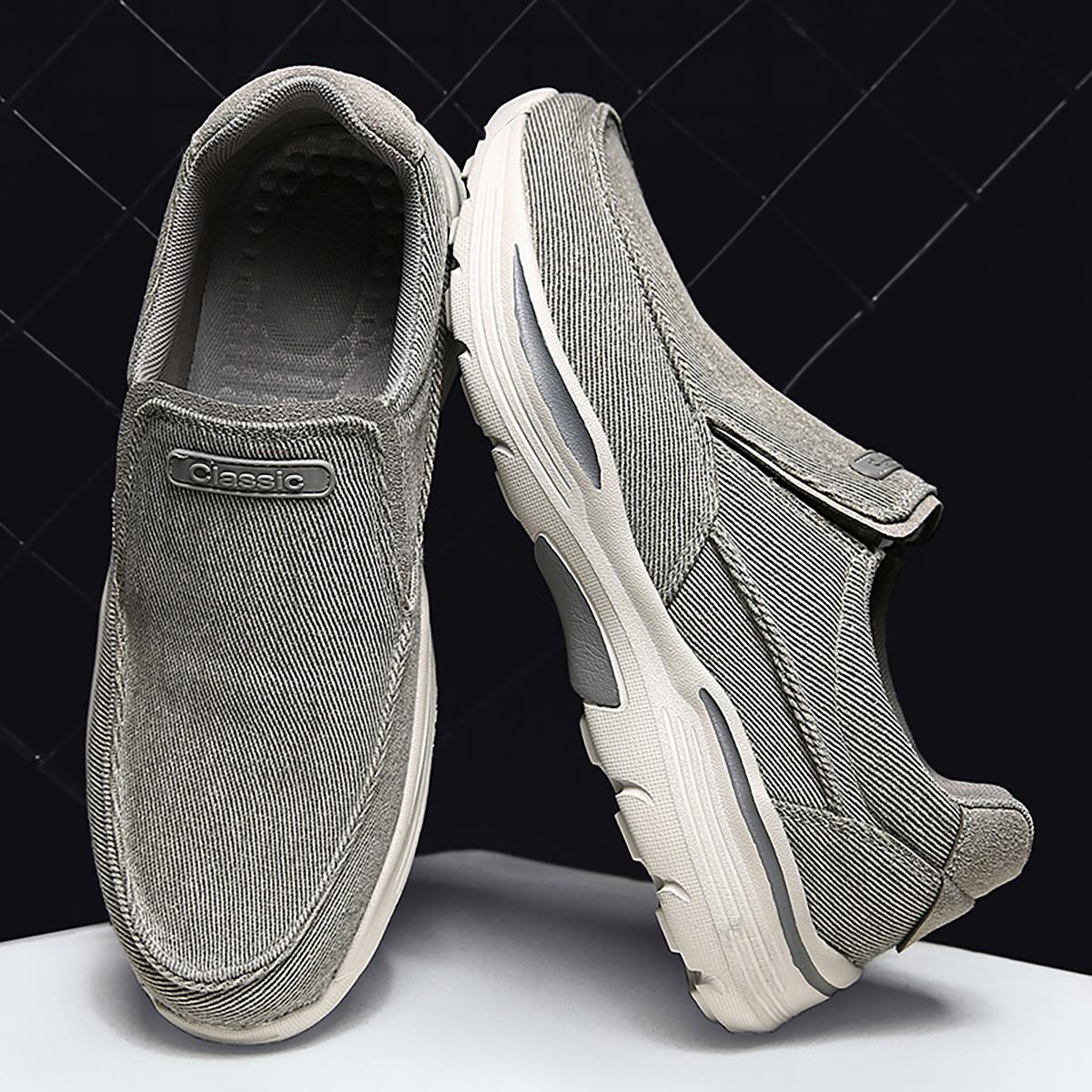 

Men s Breathable Casual Canvas Slip Shoes Comfort Slip-on Loafer Soft Loafers Men Sneakers Lightweight Driving Boat Flats Shoes 43