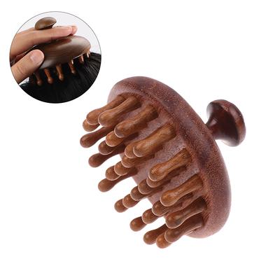 Pente de massagem multifuncional para terapia de madeira, massageador de couro cabeludo, sândalo natural, circular, guasha, raspagem corporal