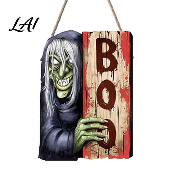 Living Room Halloween Decorations Decoration Hanging Sign Festive Party Wooden Decorative Plaque Easy Atmosphere Decor Hang for Indoor Outdoor Home