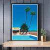Hiroshi Nagai Vaporwave Japan Beach City Summer Canvas Print Lawn Landscape Wall Art Poster for Nordic Living Room Home Decor