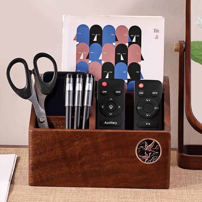 Large Walnut Remote Control Storage Rack for Study/Living Room