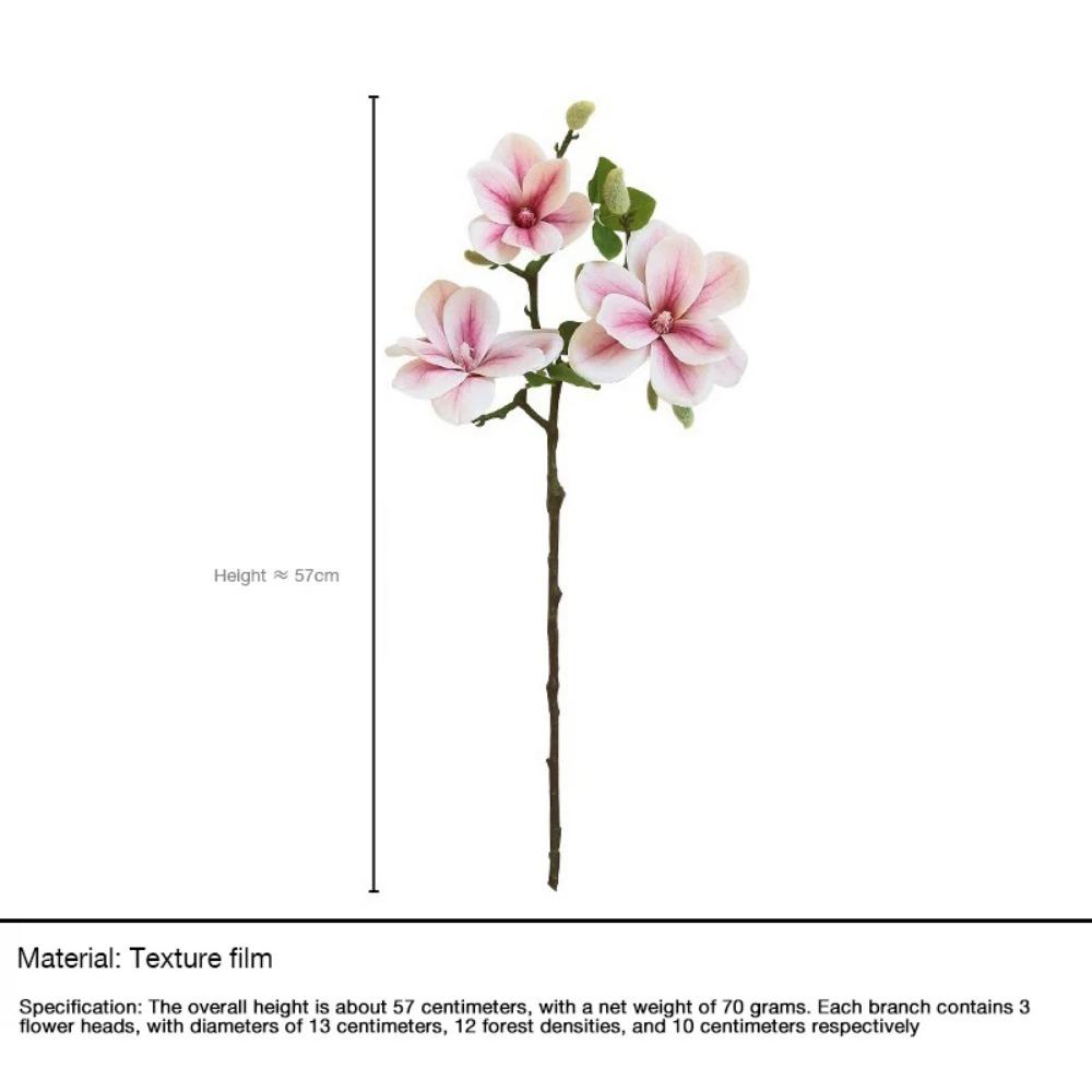 Hand Feel Magnolia with Buds, High Simulation, Chinese Style Floral Art, Living Room Decoration