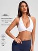 European & American V-neck Halter Backless Wire-free Sports Bra YG-1005
