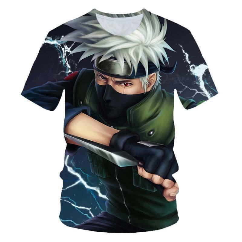 New Naruto Cartoon Character 3D Digital Printed Men's Cartoon T-shirt