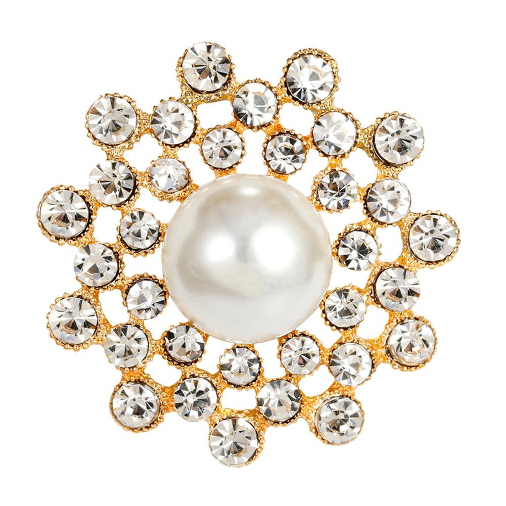 Snowflakes Pattern Corsage Brooch Breastpin Hollowed-out Alloy Inlaid Rhinestone Lady Women Valentine Gift