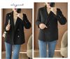 Women's Petite Double-Breasted Wool Cashmere Coat - Autumn/Winter Suit Collar Overcoat