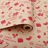 10M/roll Kraft Christmas Wrapping Paper Cartoon Santa Claus Elk Gift Box Packaging Material New Year Xmas Party Diy Decoration