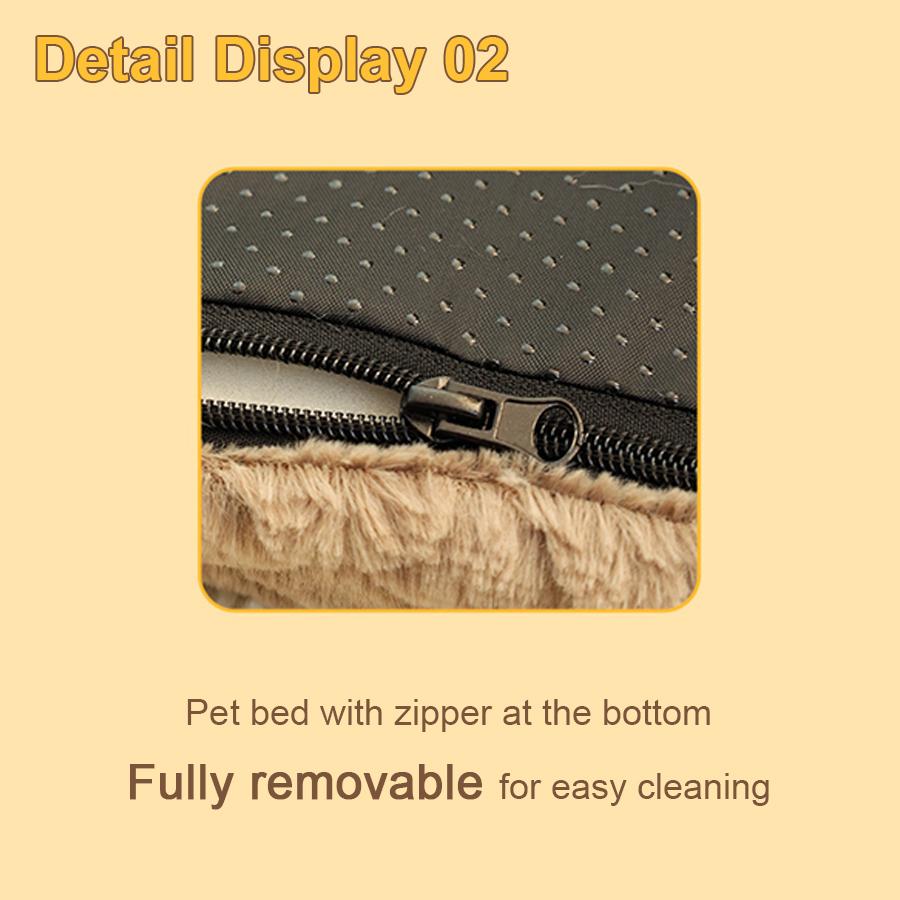 Pat scurt de pluș, detașabil, lavabil pentru animale de companie, pat pentru câini cu elasticitate ridicată, care nu se prăbușește, potrivit pentru câini și pisici mici și mijlocii