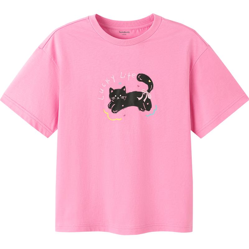 Balabala Girls' Summer Moisture-Wicking Cotton T-Shirt
