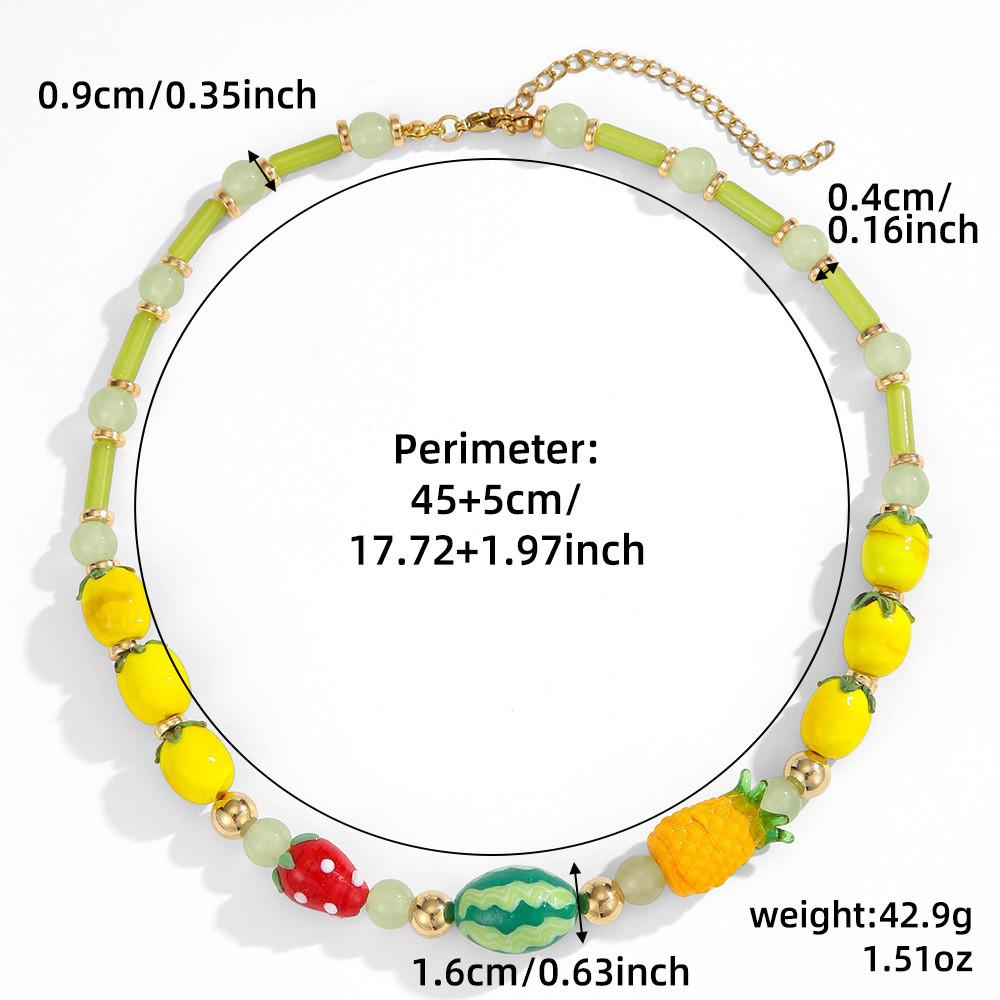 Frucht Perlenkette Für Damen Mit Glas Und Lucite Material Perfekt Für Sommerreisen Modeaccessoire