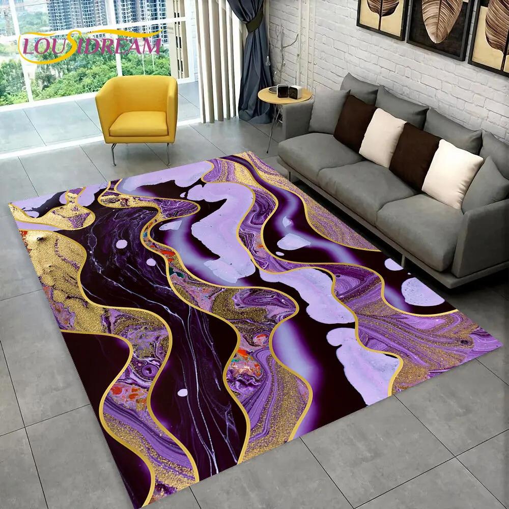 3D Colour Gold Nordic Marble Splendid Area Rug,Carpet for Home Living Room Bedroom Sofa Doormat Kitchen Decor,Non-slip Floor Mat