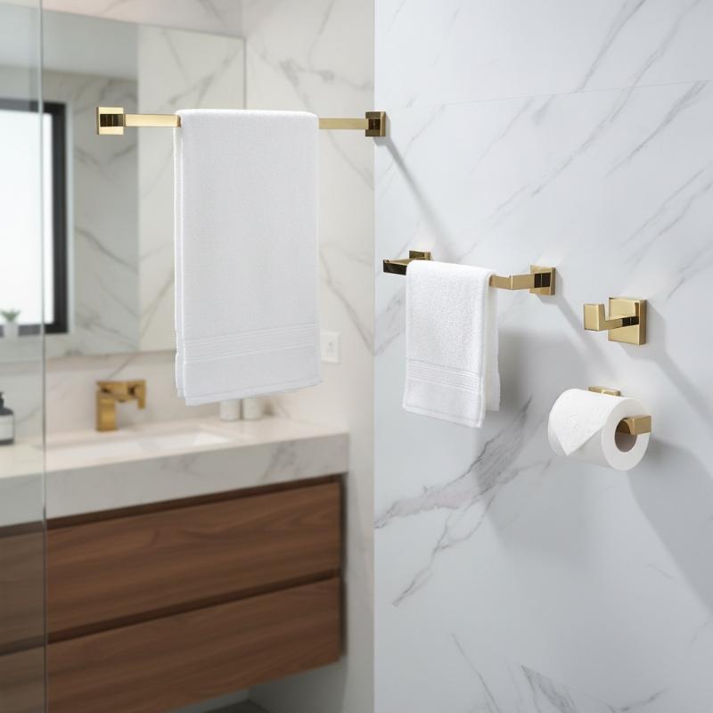 1/5Pcs Stainless Steel Bathroom Hardware Towel Bars Racks Rust Proof Wall Mount For Modern Bathroom Renovation Home Use