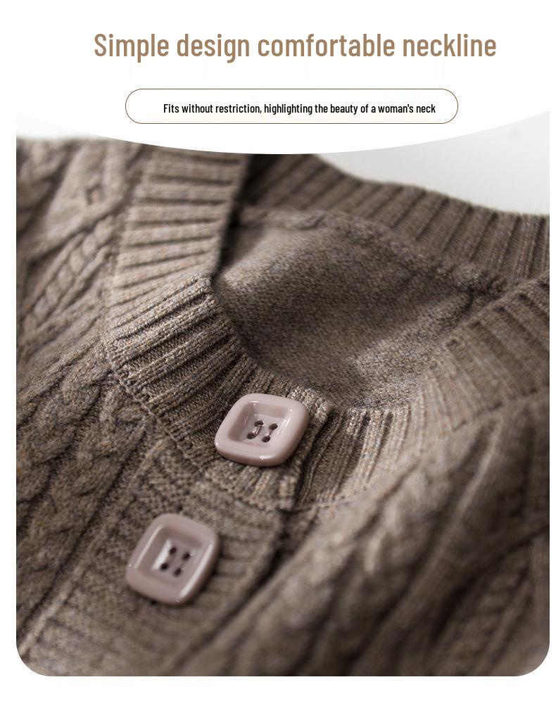 Cardigan a Maglia Rosso a Maniche Lunghe per Mamme - Elegante Maglione Autunnale per Donne di Mezza Età