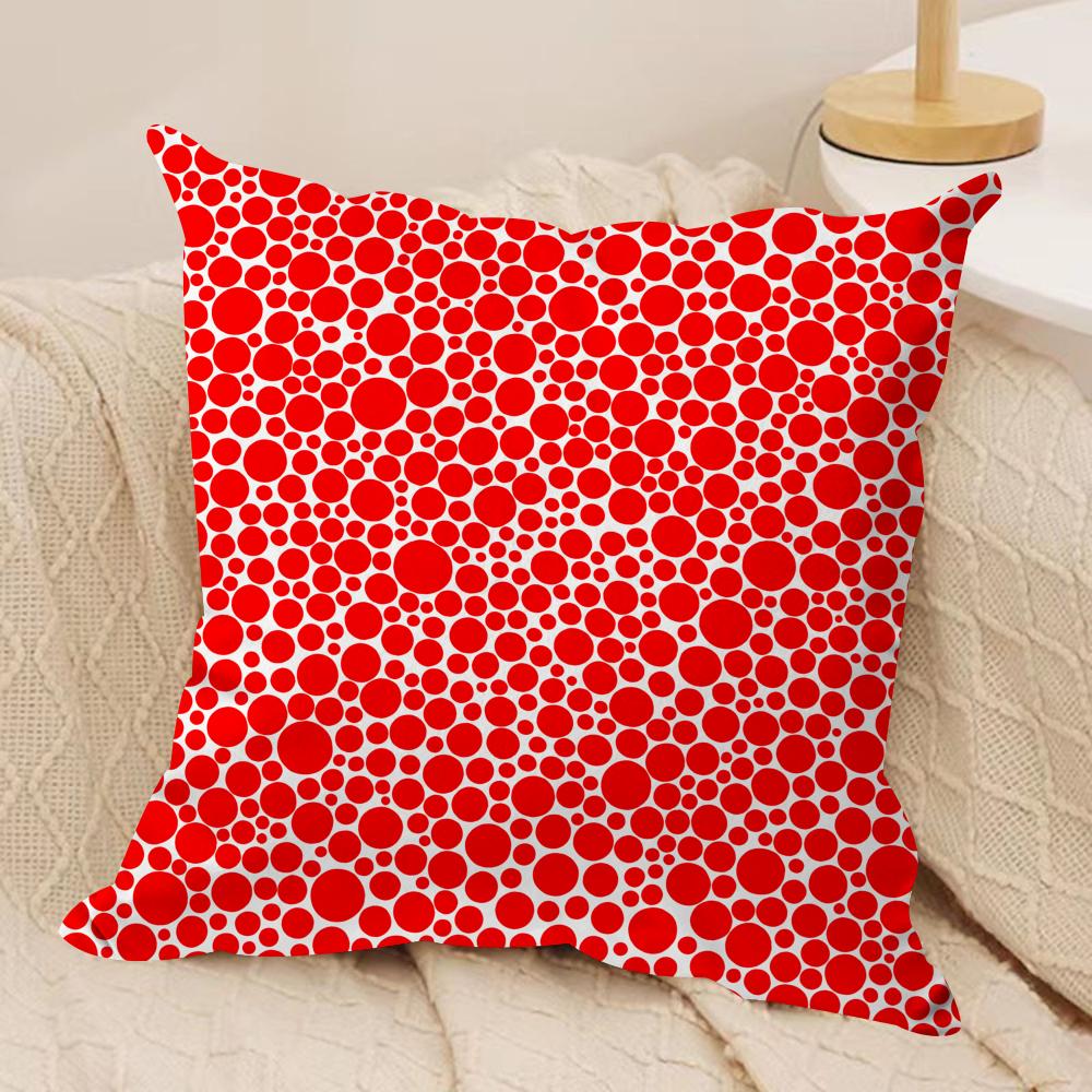 Yayoi Kusama Abstract ArtCushion Cover Soft Plush Fabric Double-Sided Printed Sofa Cushion Cover for All Seasons Home Decor Gift