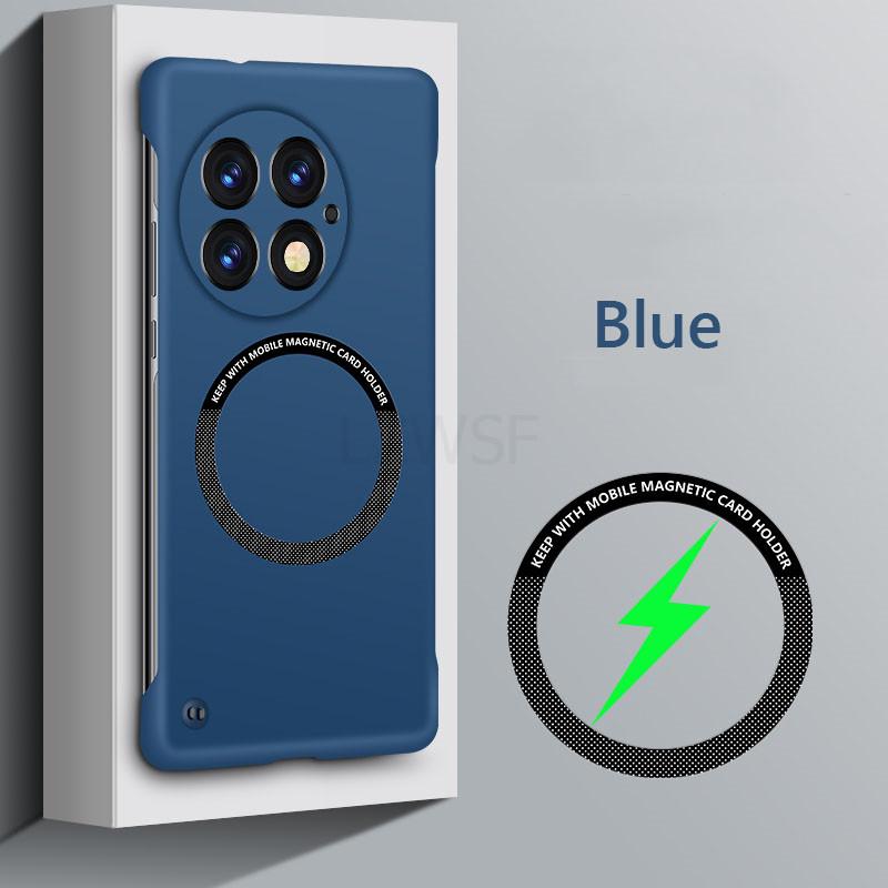 

Безрамочный Магнитный Тонкий Чехол Magsafe для OnePlus 13 One Plus 13 OnePlus13 5G Беспроводная Зарядка Жесткая Задняя Крышка For OnePlus 13 синий