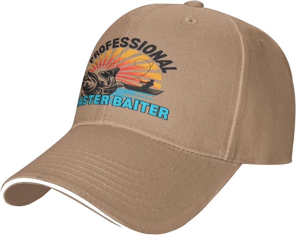 Professional Master Baiter Funny Fishing Graphic Trucker Cap Adjustable Outdoor Hat