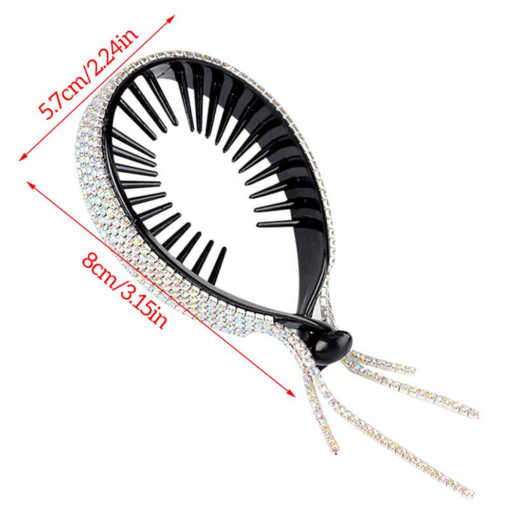 Plastic Hair Claws Reusable Rhinestone Fashion Decorative Fixing Clip House Birthday Party Holiday Festival Hairpin Hairband