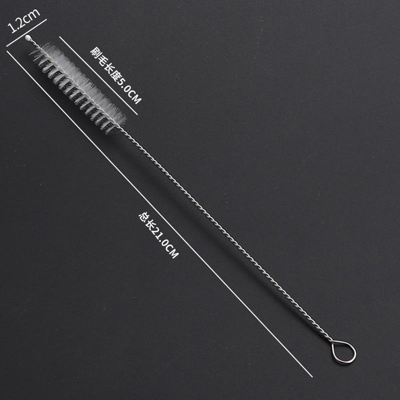 304 Stainless Steel & Nylon Straw Brush - Silicone Brush for Cleaning Children's Bottles & Medical Equipment