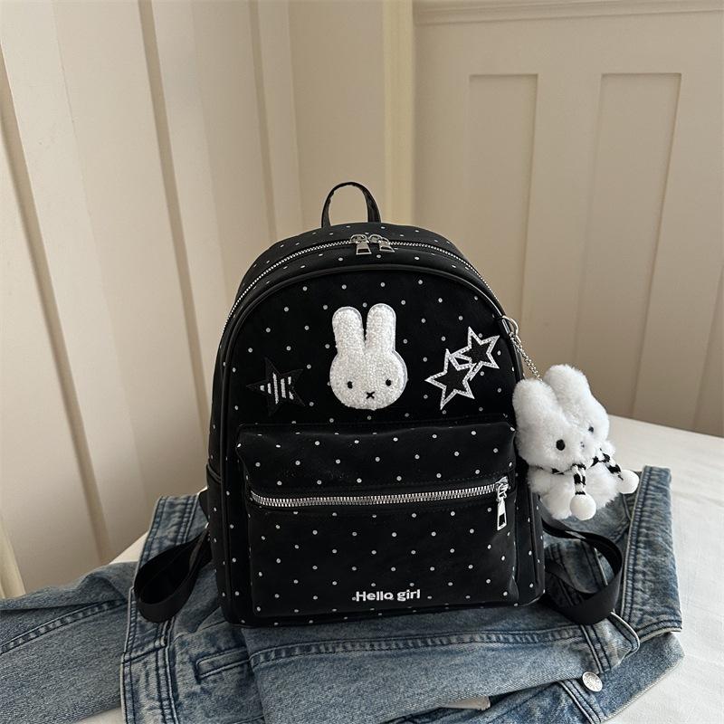 Schoolbag Korea Sweet Polka Dot Travel Backpack Women's Bag 1011 New Trendy Fashion Cartoon School Bag Cartoon Rabbit Backpack