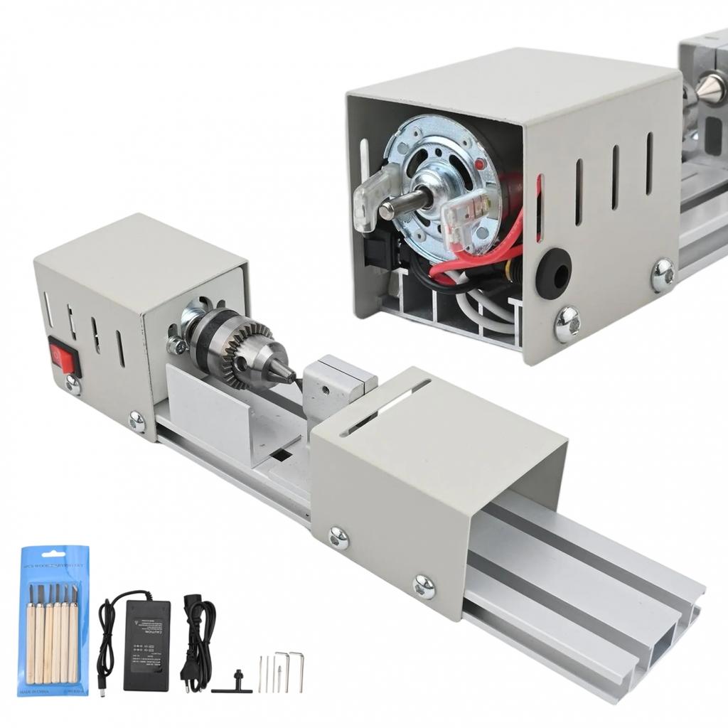 Small Scale Wood Lathe for Bead Production Turning Polishing Milling 4000rpm