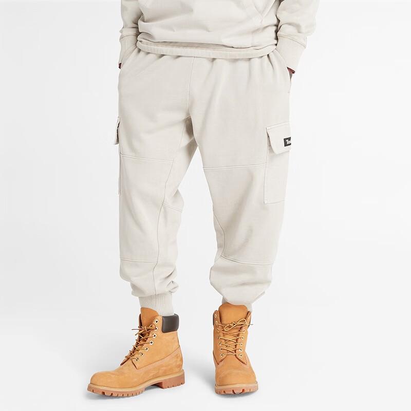 Timberland Solid Color Multi-Pocket Loose Fit Mid-Rise Cargo Pants Unisex pants Sand A6JT5-CY2
