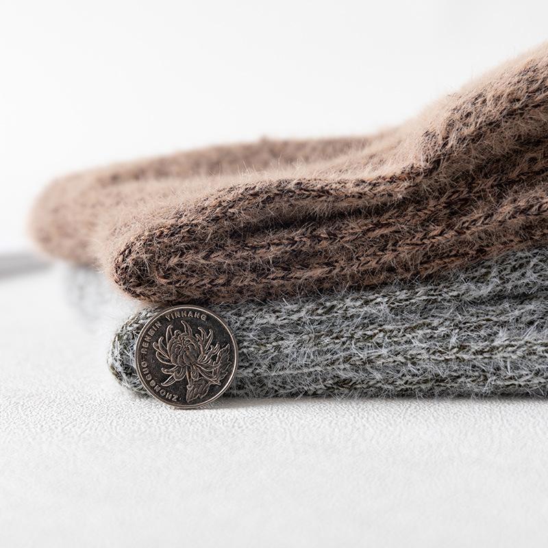 5 Pairs of Men's New Winter Imitation Ferret Thick Warm Rabbit Wool Tube Socks