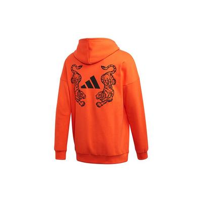adidas Felpa con cappuccio Urban Tiger Pullover Uomo Top Rosso Semi-Solare FQ7632