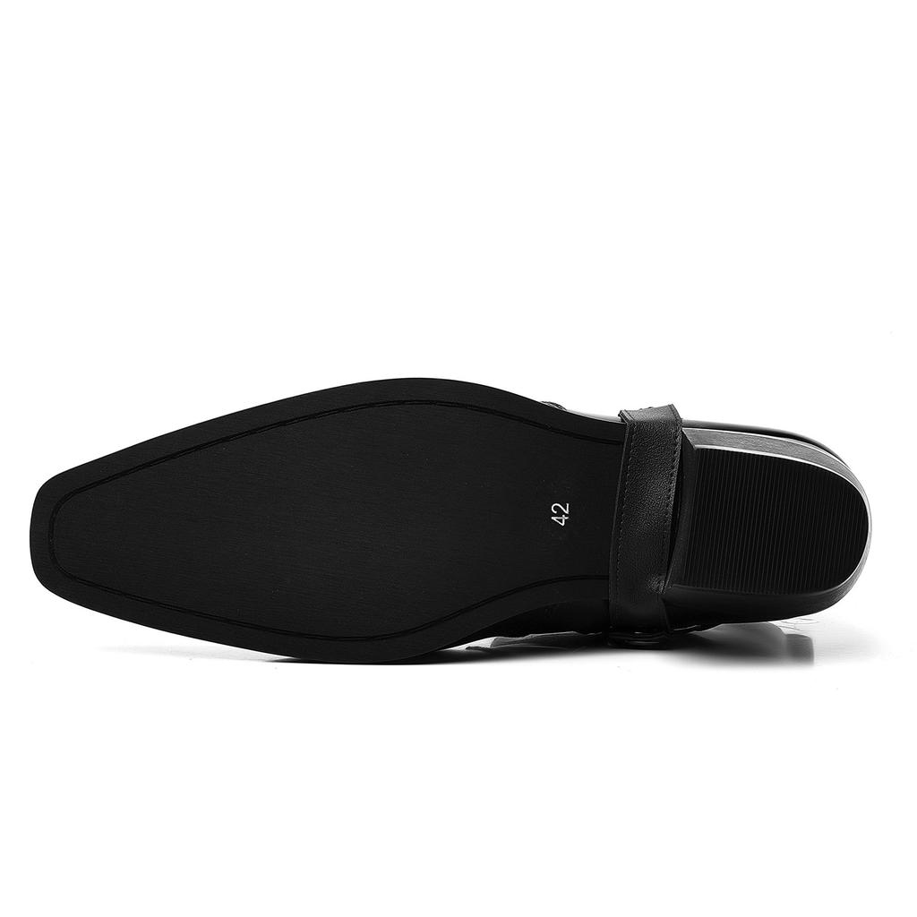 European and American Style Chelsea Boots Rivet Personality Mid-cut European and American Style High Heels Men's Shoes