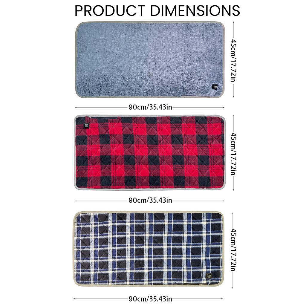 5V USB Heating Pad Seat Warmer 3-Level Temperature Foldable Heating Cushion Power Bank Not Included for Camping Fishing Office