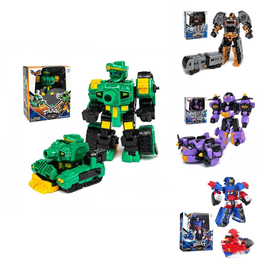 Transforming Car Robot Mech Action Figure Toy Cartoon Collectible With Puzzle Assembly Plastic Material