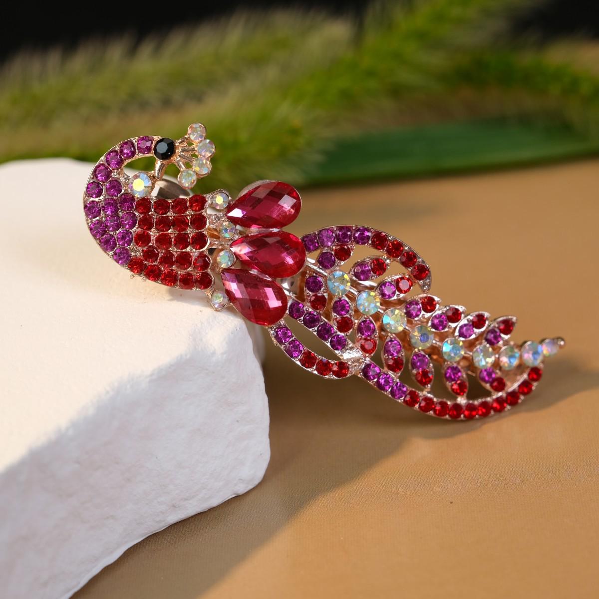 

Корейська кришталева шпилька для волосся «Павич» – Стильна весняна кліпса та аксесуар для волосся