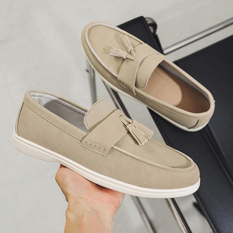 Fashion New Handmade Leather Mens Loafers Fashion Design Sneakers Slip On Summer Flats Breathable Casual Shoes Comfy Man Driving Flats