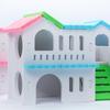 Wooden Hamster Deluxe Double Deck Villa Natural Living Hideout Hut Toy Small Animal Chew Toy for Hamster Cage