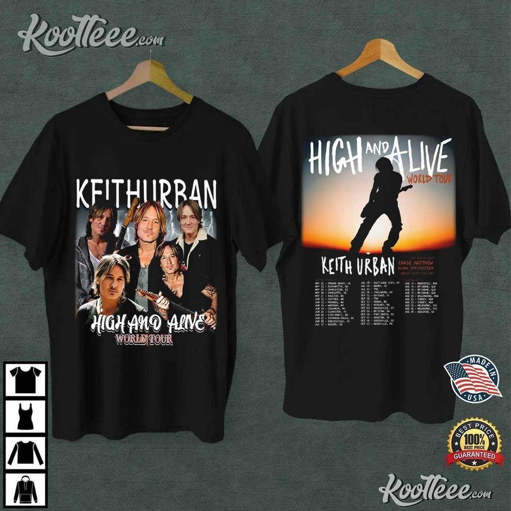 2 Sides Keith Urban High And Alive Tour Black Cotton TShirt S5XL SE95 Unisex T-Shirt M