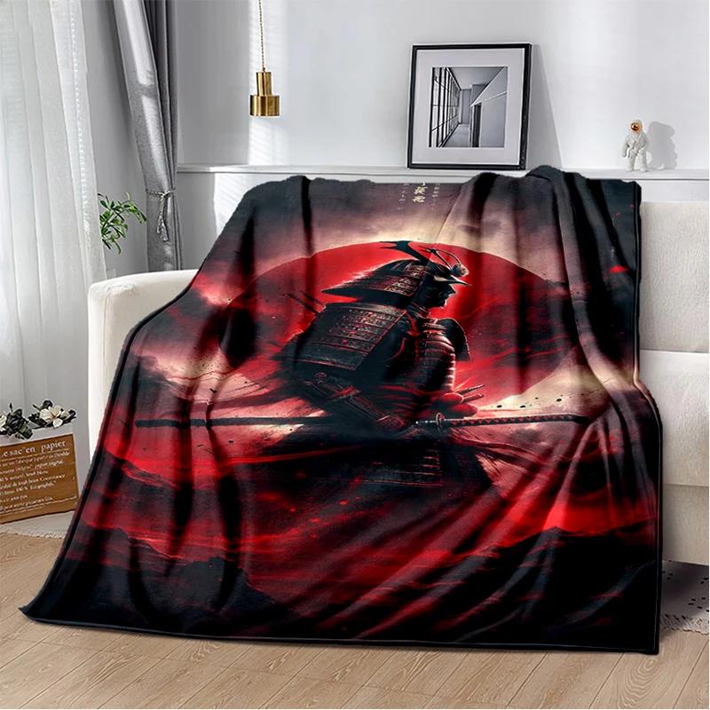 3D Japanischer Samurai Bushido Katana Cartoon Spiel Decke, Weiche Kuscheldecke für Zuhause Schlafzimmer Bett Sofa Reise Picknick Abdeckung Kinder