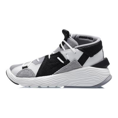 Li Ning Essence Basketball Shoes Women's Mid Top Gray/White/Black AGBQ084-2