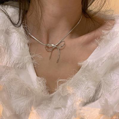 Bow Tassel Long Chain Necklace As A Gift For Women And Girls Beach Travel Matching Dress Accessories