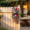 Weatherproof Artificial Flowers Patriotic Red White Blue Hanging Morning Glory Flower Vine UV Resistant Fake Plants for 4th of July Memorial