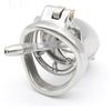 Caged Bird Stainless Steel Chastity Device with Guide Tube and Curved Ring A278-2
